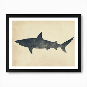 Mako Shark Grey Silhouette 5 Art Print