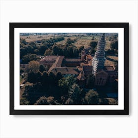 Abbazia di Chiaravalle Poster, Milano, Italia Stampa, Drone fotografico. Art Print