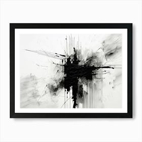 Disintegration Abstract Black And White 7 Art Print