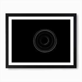 Glowing Abstract Curved Black And White Lines Art Print