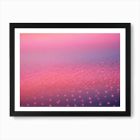 Abstract Image Of A Pink And Purple Gradient With A Geometric Pattern Of Small, Red Dots In The Foreground Art Print