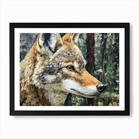 Coyote In The Woods 4 Art Print