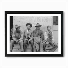 Boys Sitting On Bench On Street, Waco, Texas By Russell Lee Art Print
