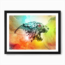 Tiger Art Illustration In A Photomontage Style 04 Art Print