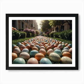 Easter Eggs On Grass Art Print