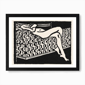 Nude Girl Lying On A Sofa, Ernst Ludwig Kirchner Art Print