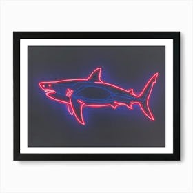 Neon Dark Red Whale Shark 1 Art Print