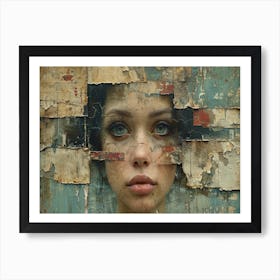 Temporal Resonances: A Conceptual Art Collection. The Face Of A Woman Art Print