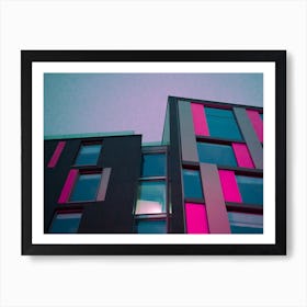 Pink Building At Dusk Art Print