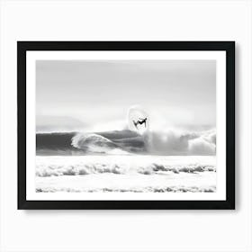 Black And White Surfer 1 Art Print