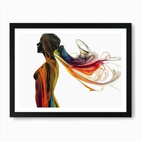 Woman With Rainbow Hair Art Print