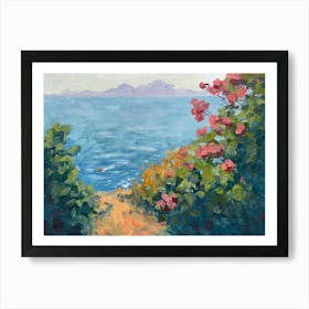 Roses By The Sea oil painting Art Print