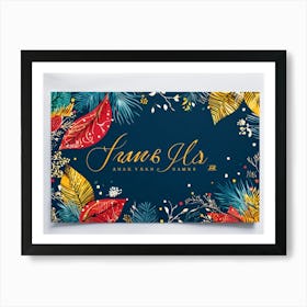 An Intricately Designed Thank You Card Detailed With Festive Typography Hues Of Vibrant Colors Dash (5) Art Print