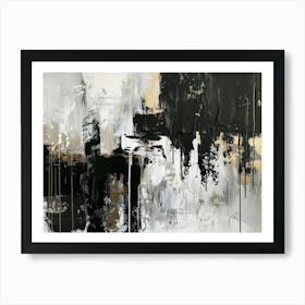 Abstract Black And White Painting 7 Art Print