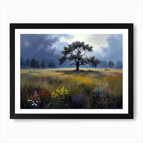 Tree In The Meadow Art Print