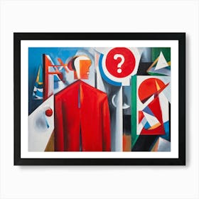 Abstract Painting Capturing The Essence Of Confusion And Joy Where A Human Figure Colored Vibrant (5) Art Print