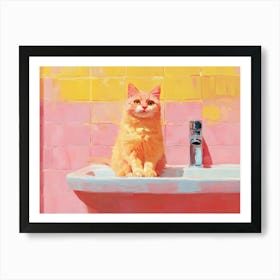 Bathroom Cats 7 Art Print