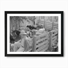 Cattle Pens And Farmers At Auction Yard, San Augustine, Texas By Russell Lee Art Print