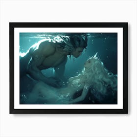 Deep Water Mermaids Art Print