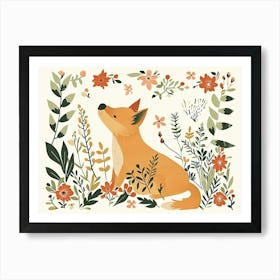Little Floral Dingo Art Print