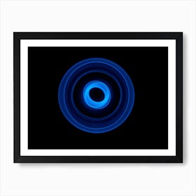 Glowing Abstract Curved Blue Lines 15 Art Print