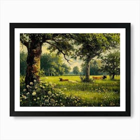 Cows In The Meadow Art Print