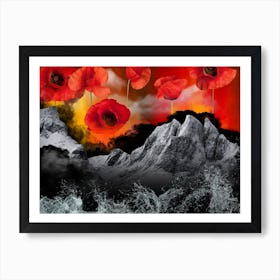 Poppies In The Sky Art Print