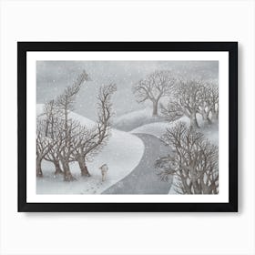 Snowy Topiary Park Art Print