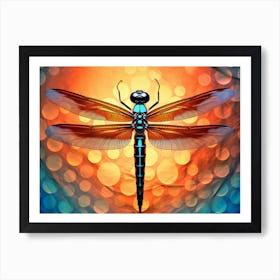 Dragonfly Black Saddlebags Tramea Lacer Vintage Illustration 1 Art Print