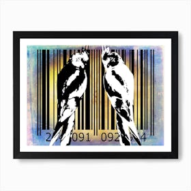 Funny Barcode Animals Art Illustration In Painting Style 059 Art Print