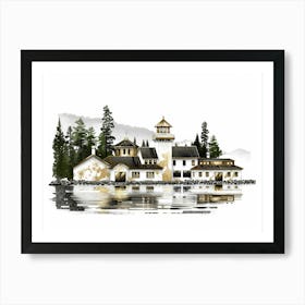 Lake House By The Lake Art Print