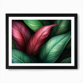 Red And Green Leaves 0003 Tropical 0004 Bp6586 Deep Green Tones No Red Exotic Tropical Leaves Creativ 6b13ba6b 82e2 4a34 Art Print