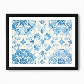 Blue And White Tile 1 Art Print