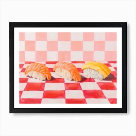 Sushi Pink Checkerboard 2 Art Print