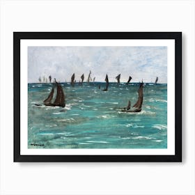 Boats At Berck Sur Mer, Édouard Manet Art Print