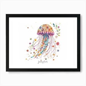 Little Floral Jellyfish 2 Poster Art Print