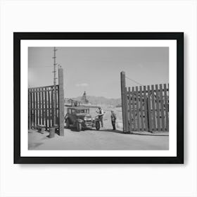 Butte, Montana, Anaconda Copper Mining Company, Guards At The Gate Of A Copper Mine By Russell Lee Art Print