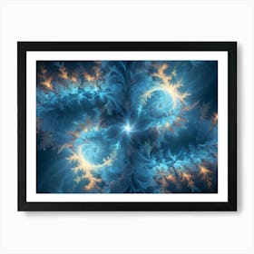 Abstract Image Of A Swirling, Intricate Pattern With A Central, Glowing Core Art Print