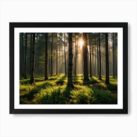 Sunrise In The Forest 6 Art Print