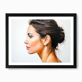 Side Profile Of Beautiful Woman Oil Painting 84 Art Print