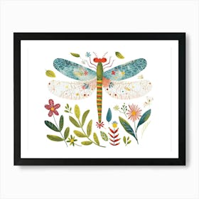 Little Floral Dragonfly 3 Art Print
