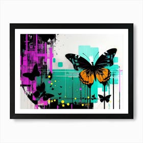 Abstract Butterfly Painting 2 Art Print