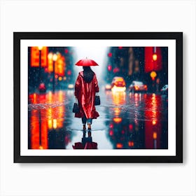 Rain in the city Art Print