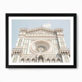 Florence, Italy I Architecture close-up of the Duomo Santa Maria del Fiore historic Roman church geometric minimalist photography in pastel summer colors with a retro vintage postcard aesthetic view panorama Art Print