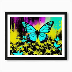 Butterfly And Flowers 10 Art Print