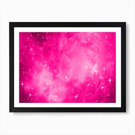 Deep Pink Galaxy Space Background Art Print