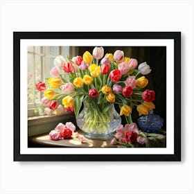 Tulips By The Window Art Print