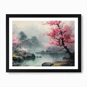 Asian Cherry Blossoms Art Print