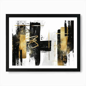 Abstract Black And Gold Canvas Print 27 Art Print