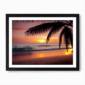 Sunset At The Beach 307 Art Print